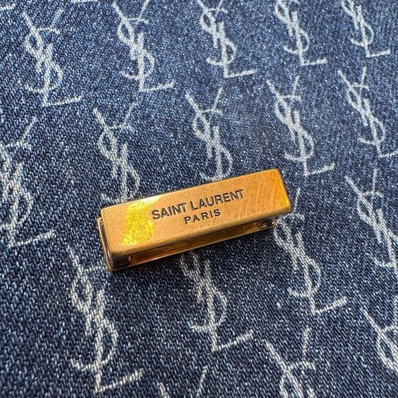 NWT YSL Monogram Denim Crossbody/Shoulder Bag - Picture 9 of 10